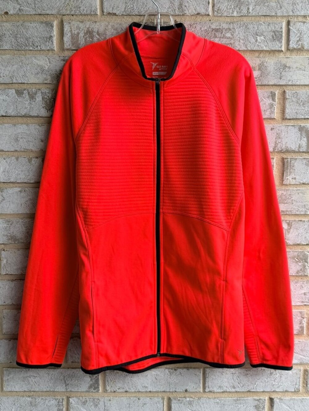 Old Navy Active Go-Dry Long Sleeve Zip Up Neon Orange Athletic Jacket Size XXL